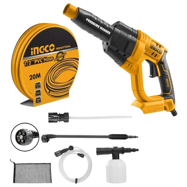 Ingco – Pressure Washer with Accessories – Unit Only and Garden Hose (20M)