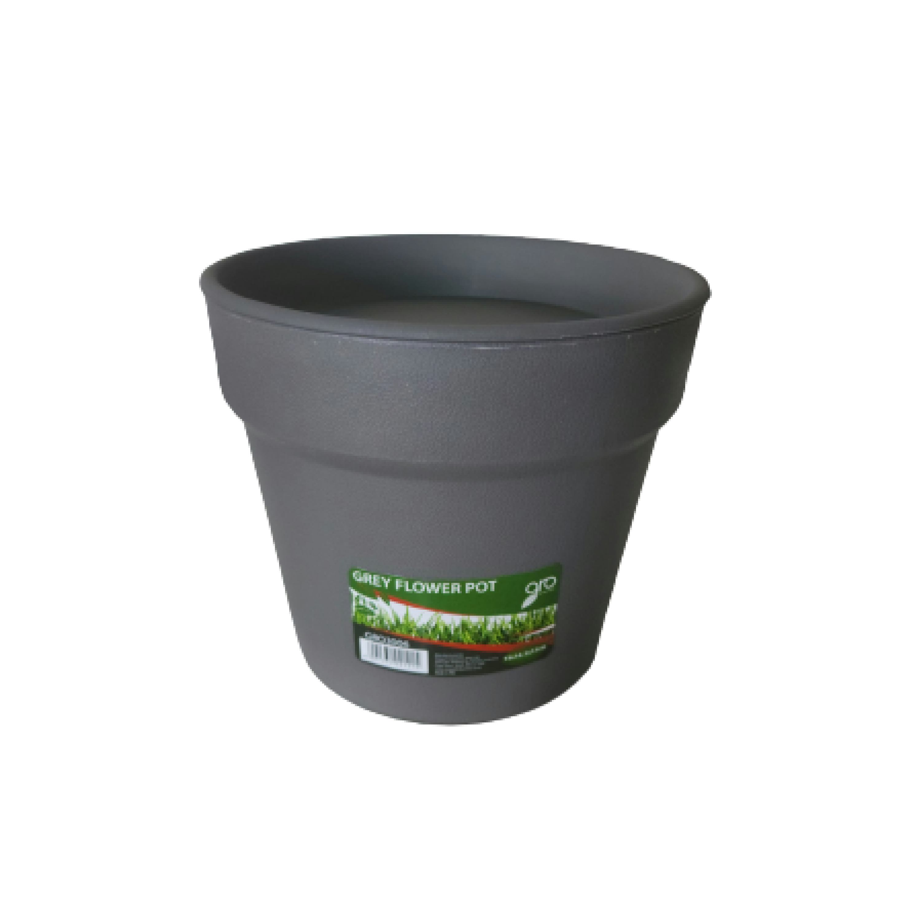 Gro Plastic Flower Pot 15cm – Grey