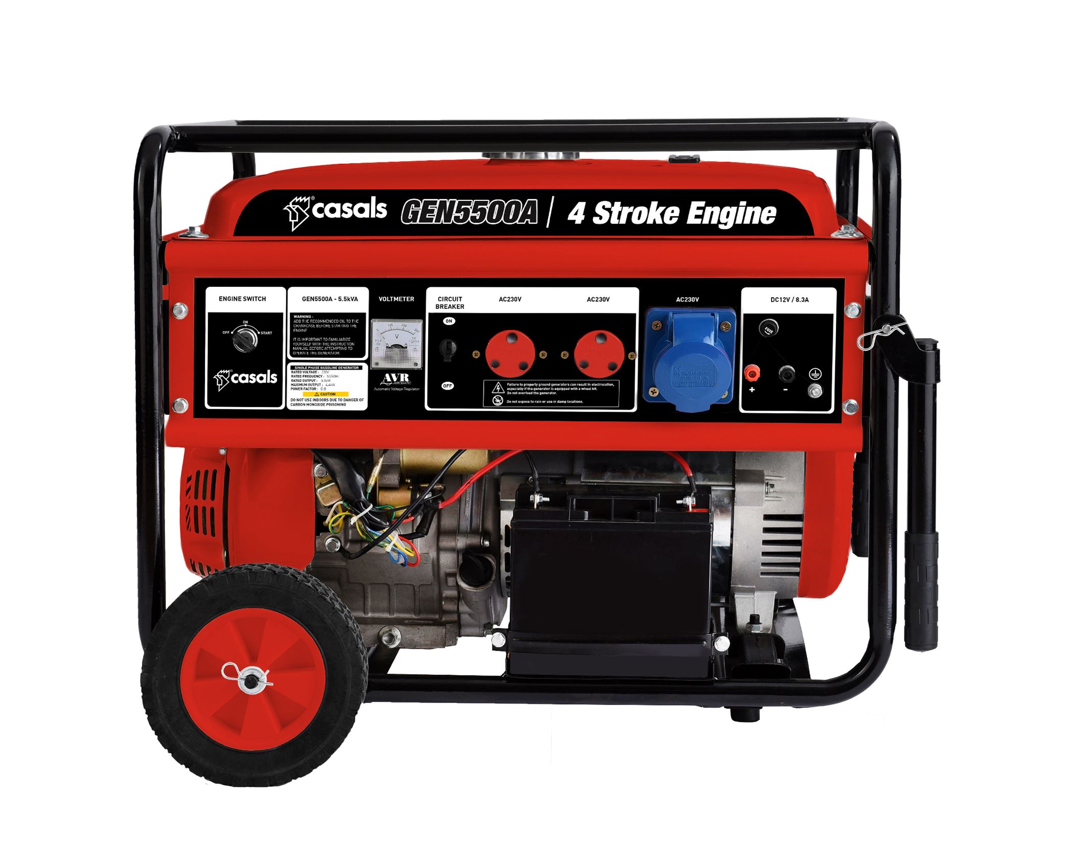 4 Stroke Casals Generator- Electric Key & Recoil Start – 4400W