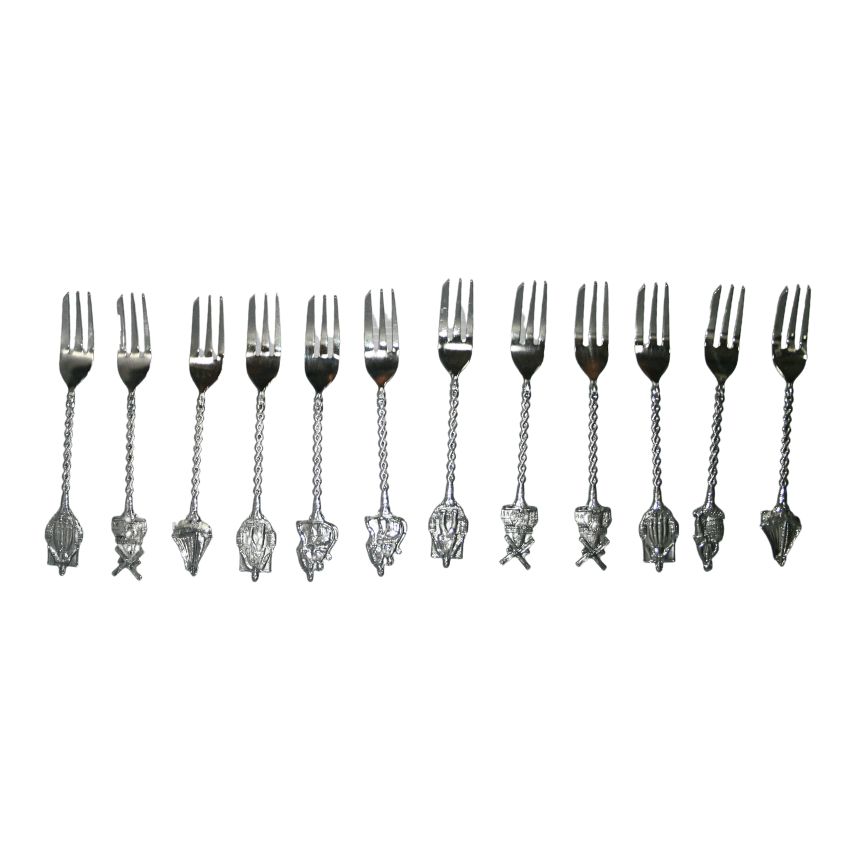 Dutch Motif Cake Forks – 12 Piece Set
