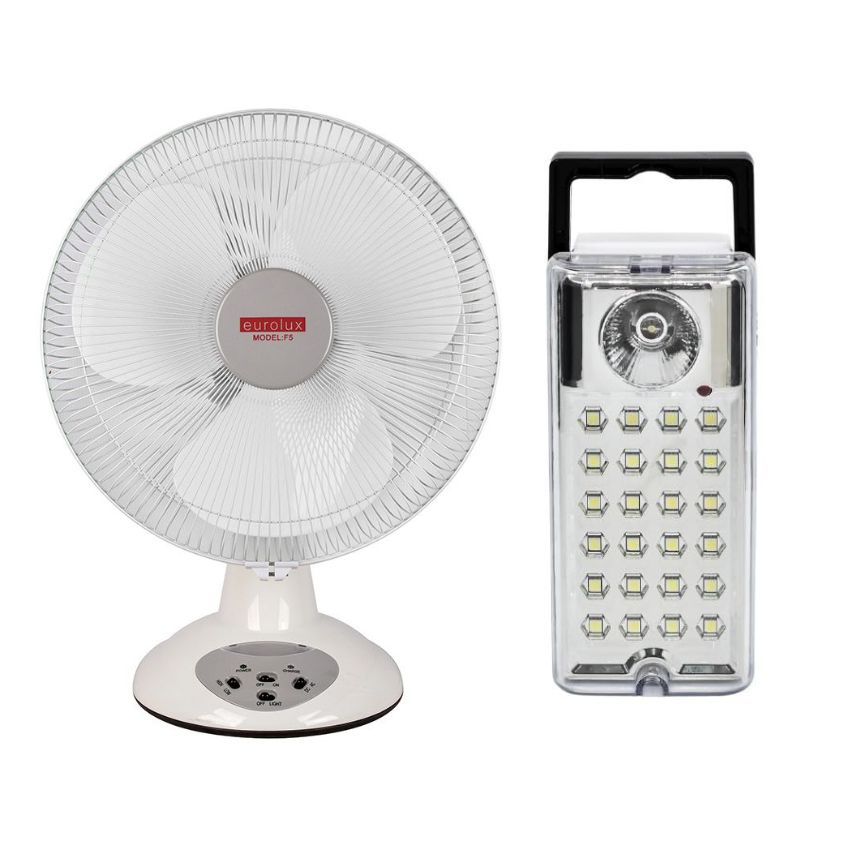 Eurolux – Rechargeable Desktop Fan with Light & Waco Rechargeable Lantern