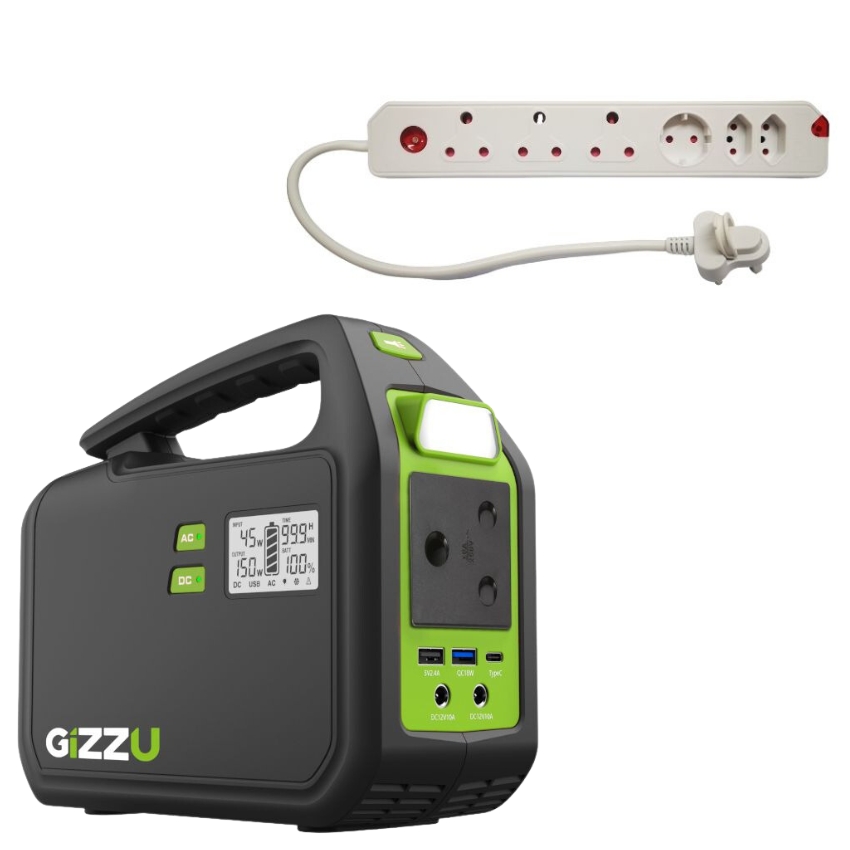 GIZZU – 242Wh Portable Power Station with Current – Multiplug / 6 – Way