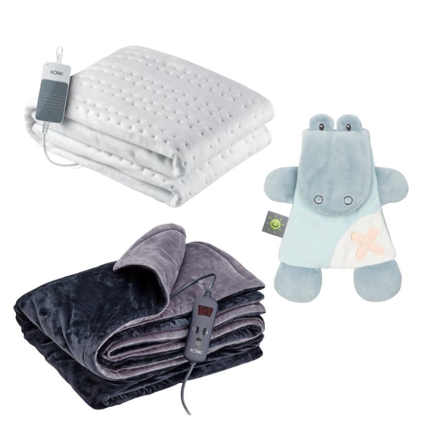 Solac – Kids Single Bed Electrical Under & Throw Over Blanket, Croc Gelpack