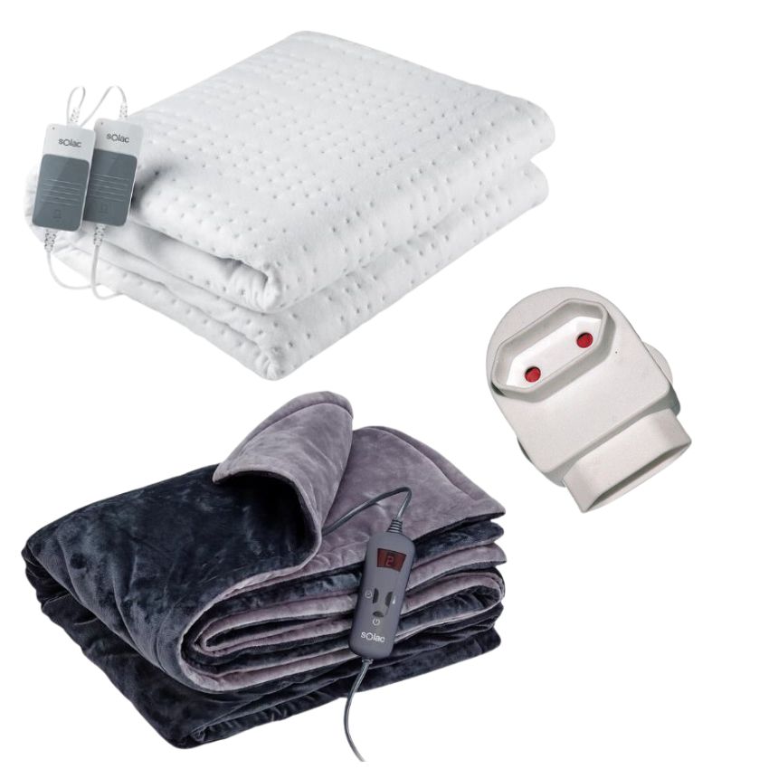 Solac – Electrical Under Blanket with Throw Over Blanket (Double) & Adapter