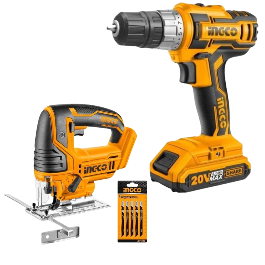Ingco – Cordless Drill and Jigsaw Combo