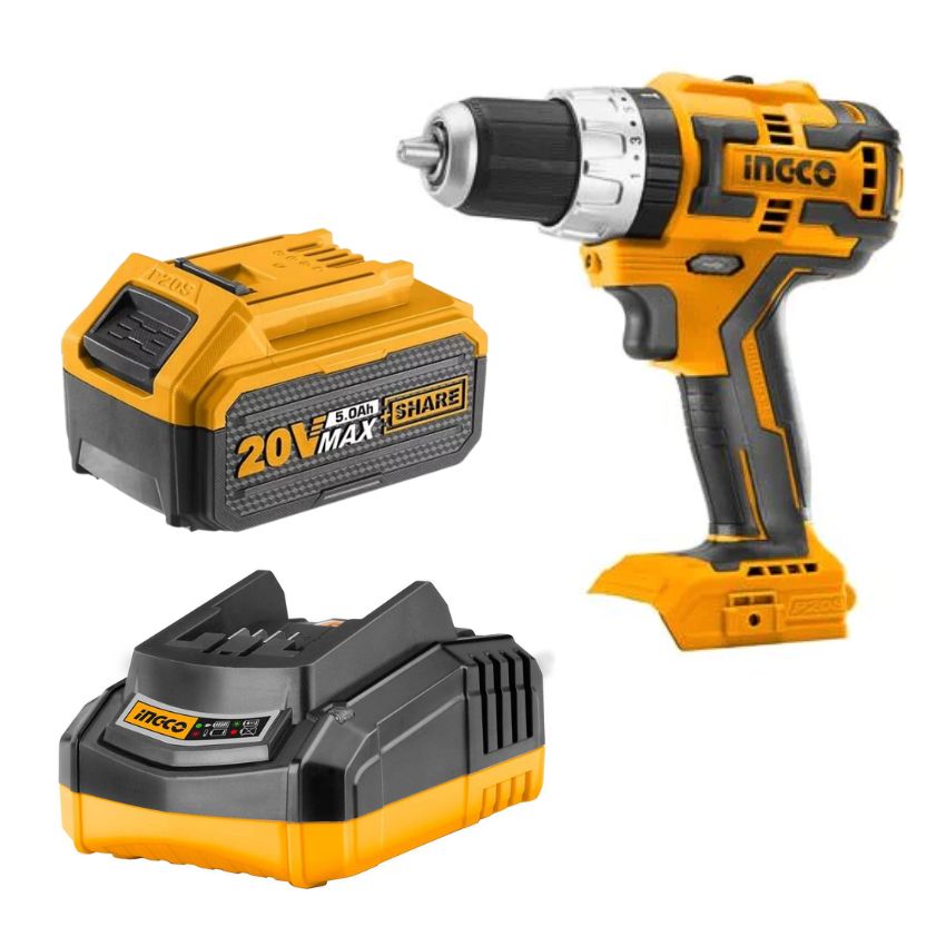 Ingco – Lithium-Ion Brushless Impact Drill with Charger & Battery (5.0Ah)