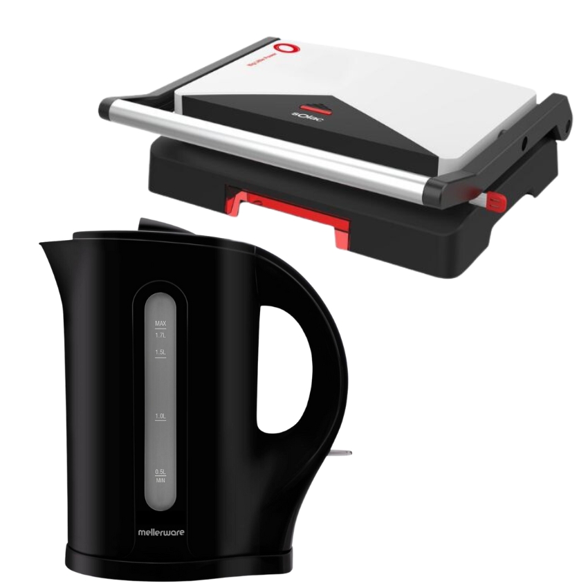 Solac – Sandwich Maker and Mellerware – Tugela – Black – Kettle Combo