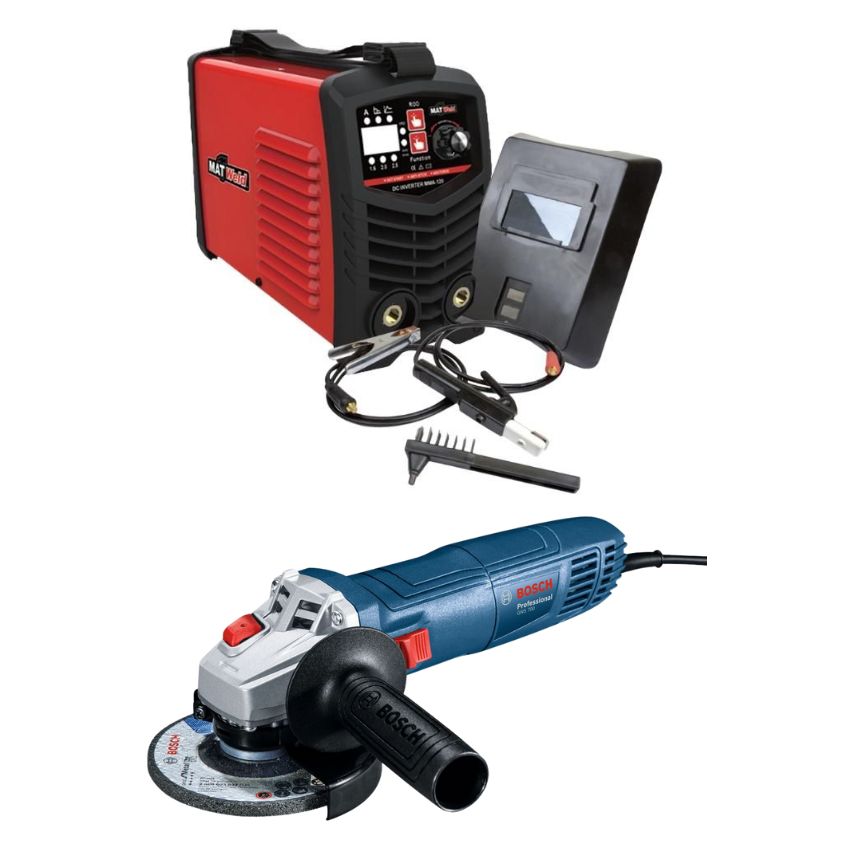 Matweld – Welder Inverter with Kit – 120A and Bosch Angle Grinder – GWS 700