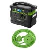 Gizzu – 518Wh Portable Power Station & 5m Heavy Duty Extension Lead – Green Gizzu – 518Wh Portable Power Station & 5m Heavy Duty Extension Lead – Green