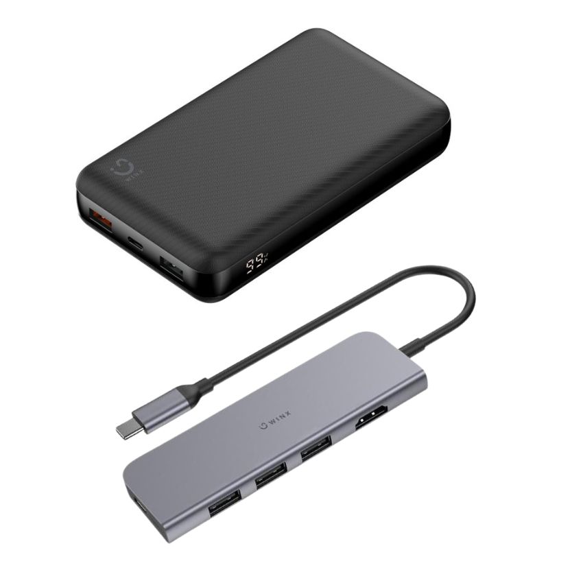 Winx – Go Ultra 20000mAh Power Bank 100W PD & 5 N1 Type-C Hub/Connect Max