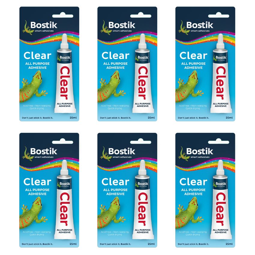 Bostik – Clear Adhesive – 25ml (Pack of 6)