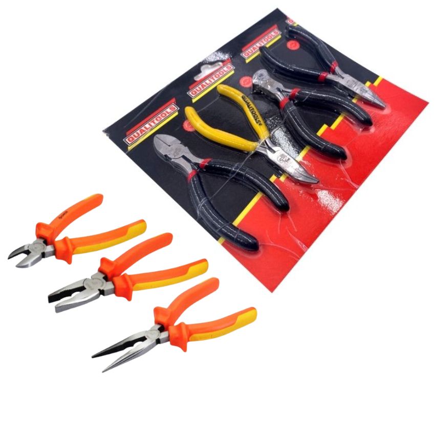 Qualitools -Mechanical Pliers Set – 4 Piece (115mm) & Plier Set – 3 Piece