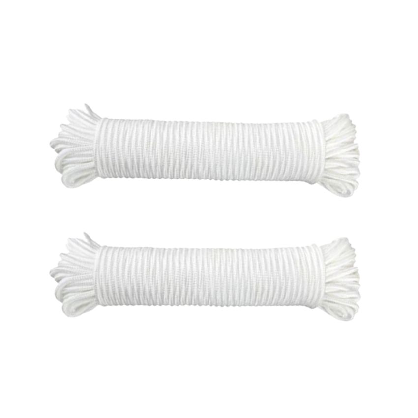 Omega – Washing Line 4mm x 30m Braided (White) – Pack of 2