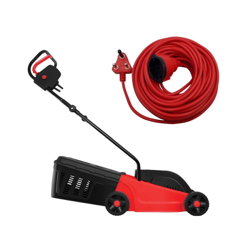 Casals – Electric Lawn Mower (1000W) with Garden Extension Lead(15mm x 20m)
