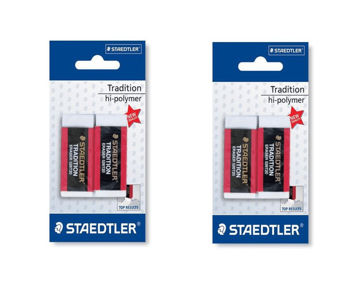 Staedtler Tradition Eraser PVC-Free – 2 Cards of 2 – Total 4