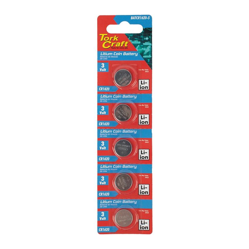 Tork Craft – Battery Coin Cr1620 3V Lithium (5 Pack)