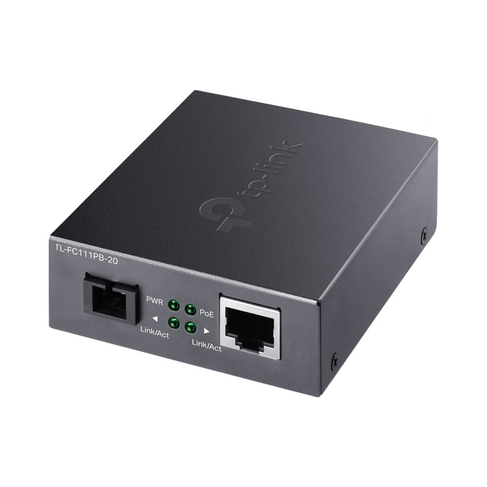 Tp-Link 10/100mbps WDM Media Converter with 1-Port Poe