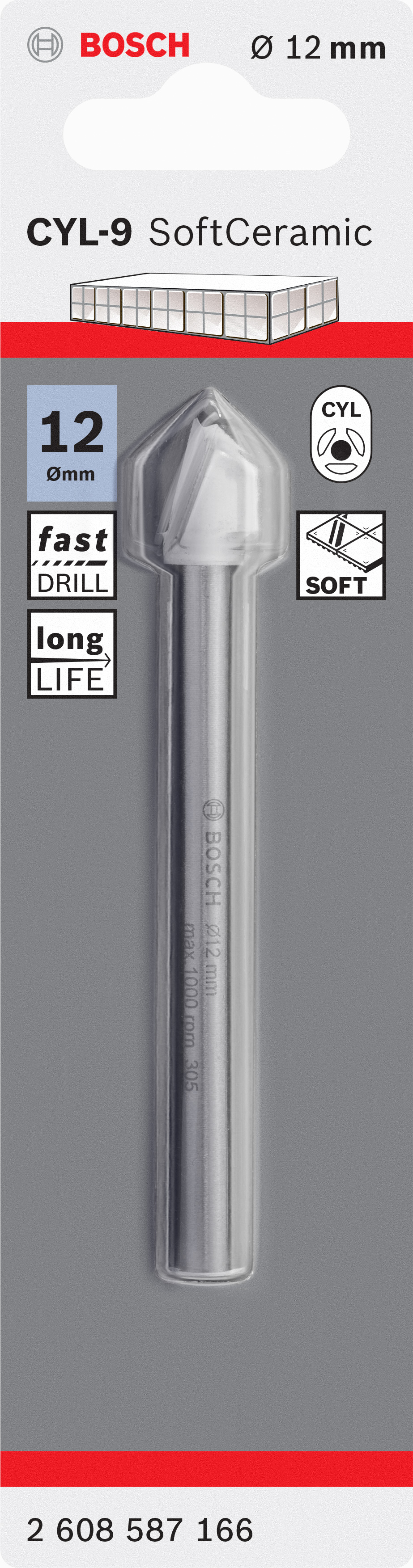 CYL-9 Tile drill bit Ceramic 12 x 90 mm
