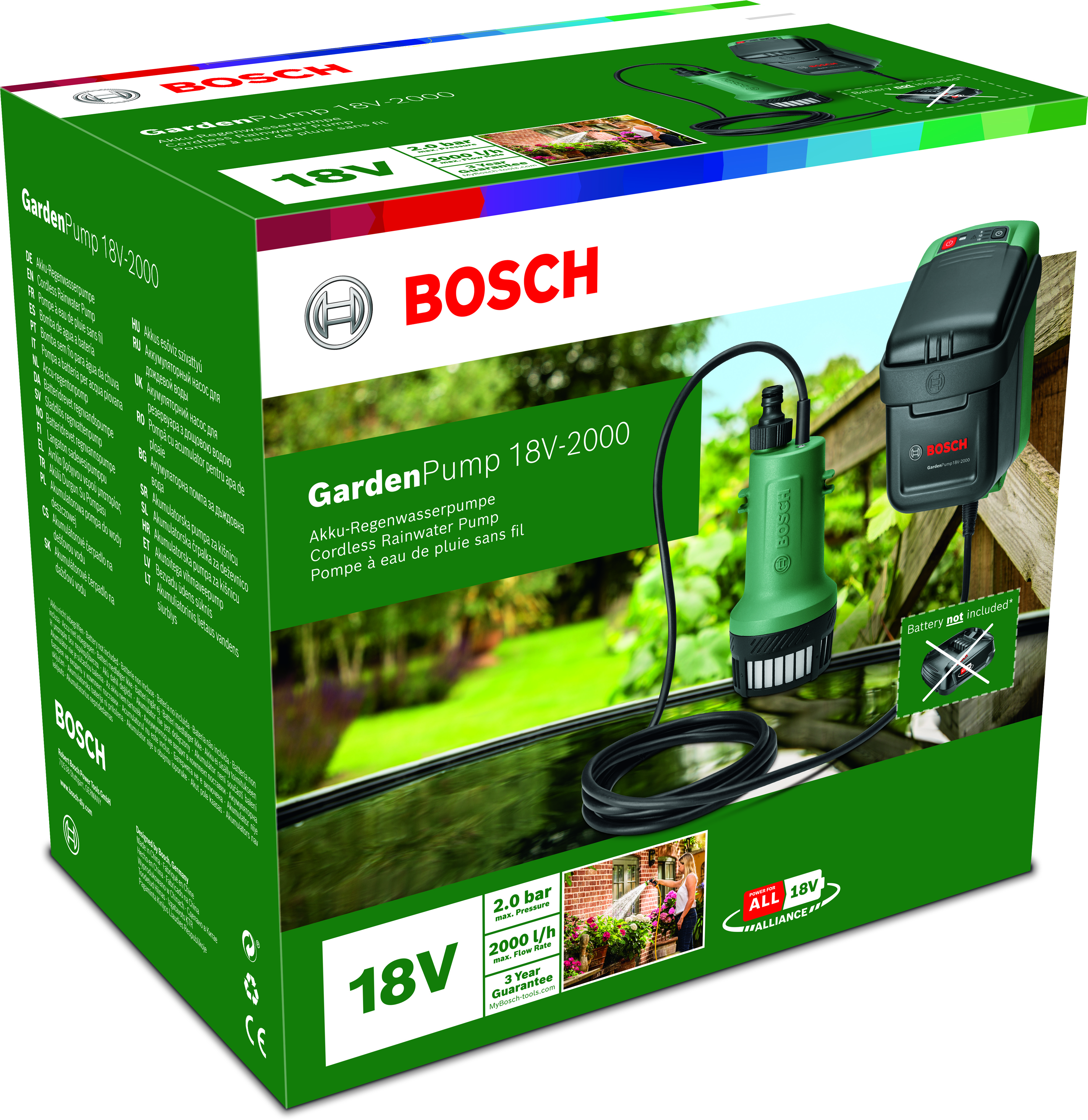 Bosch – GardenPump 18V-2000 – Unit only
