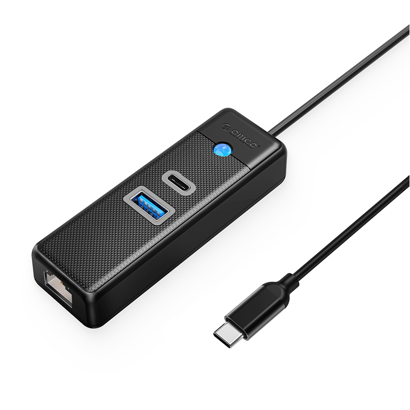 Orico 3 Port USB 3.0/Type-C/RJ45 Hub – Black