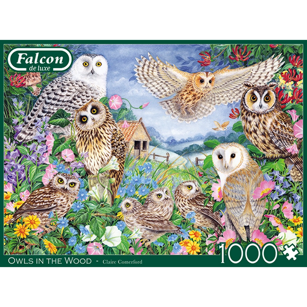 Jumbo 1000Piece Falcon Puzzle Owls In The Wood