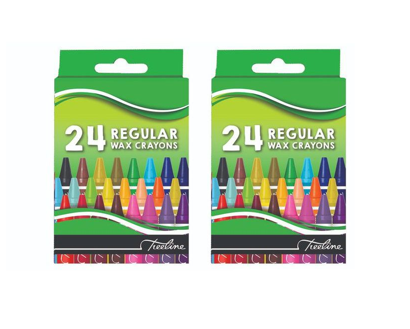 Treeline Wax Crayons Regular 24 Piece – Pack of 2