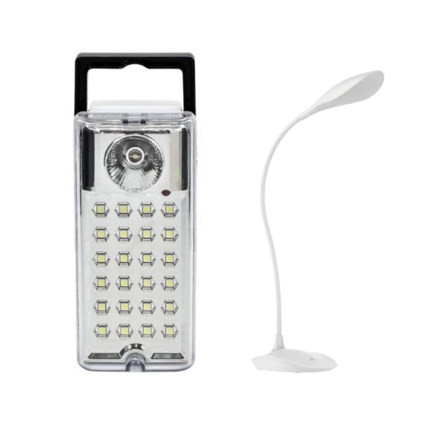 Waco – Rechargeable Lantern & Rechargeable LED Desk Lamp (9W USB) Combo