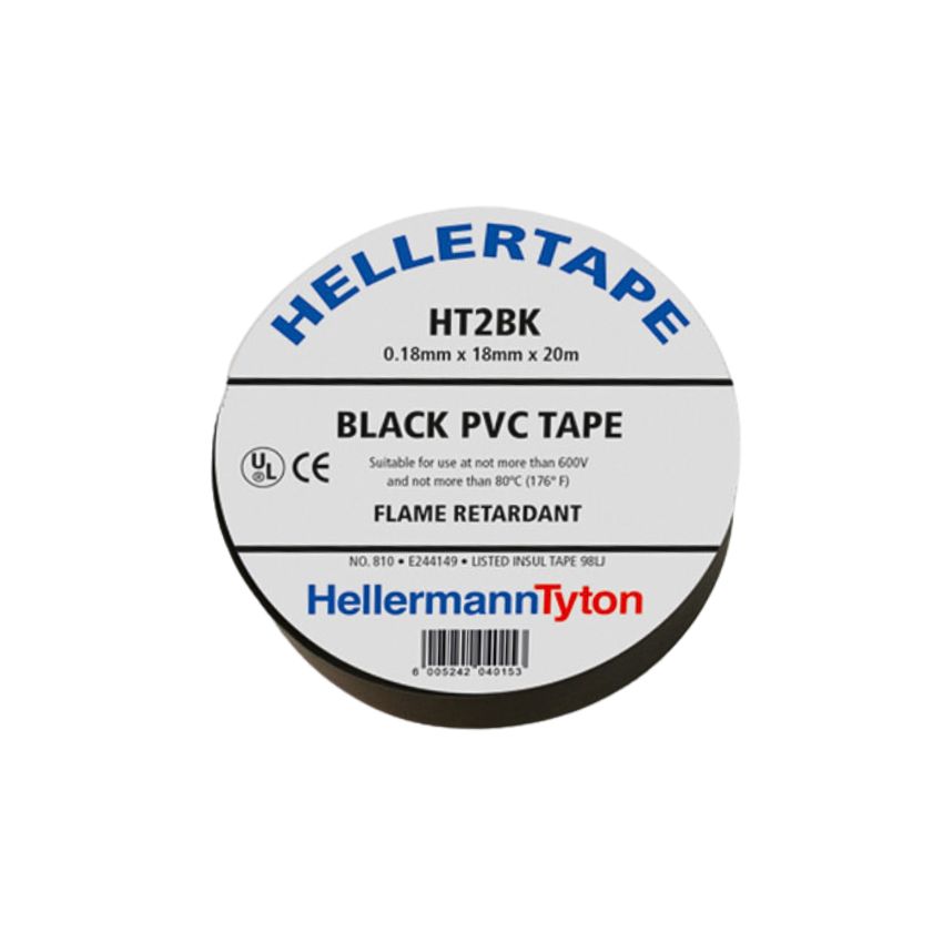 Hellertape – Black PVC Tape – 0.8mm x 18mm x 20m