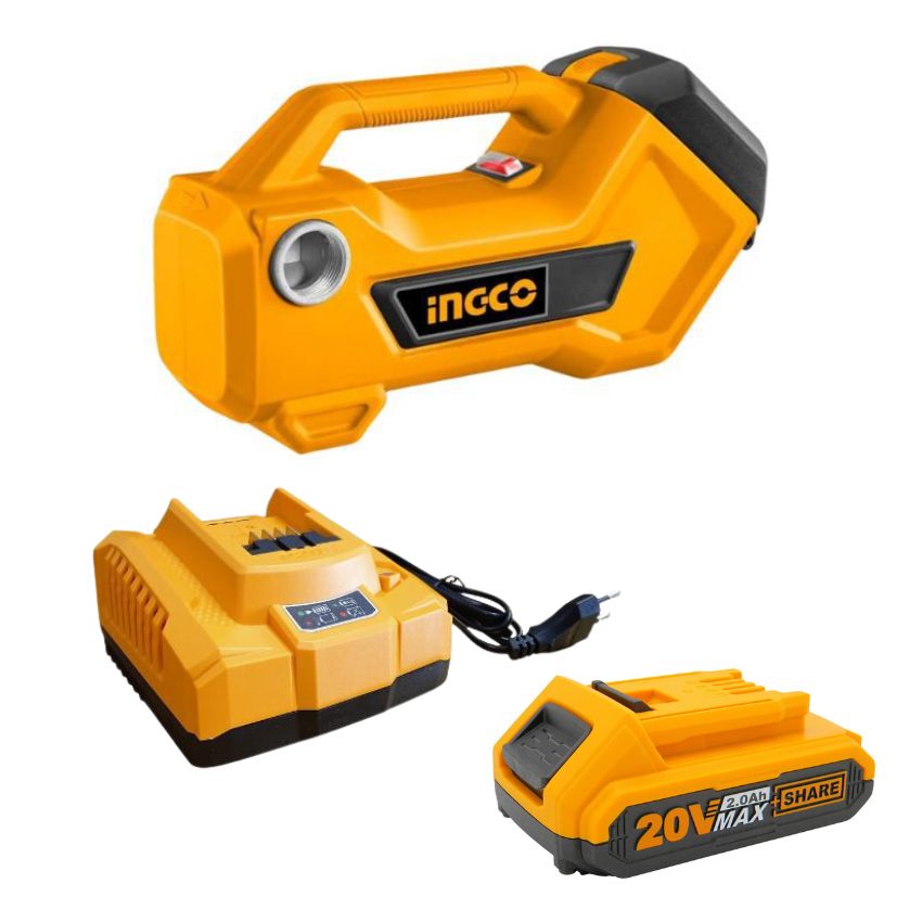 Ingco – Lithium-Ion Transfer Water Pump With 2.0Ah Battery & Charger