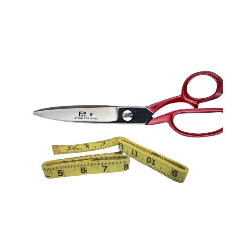 SourceDirect – Tailor Scissors 9″ (225mm) with Yellow Tailoring Tape 150cm