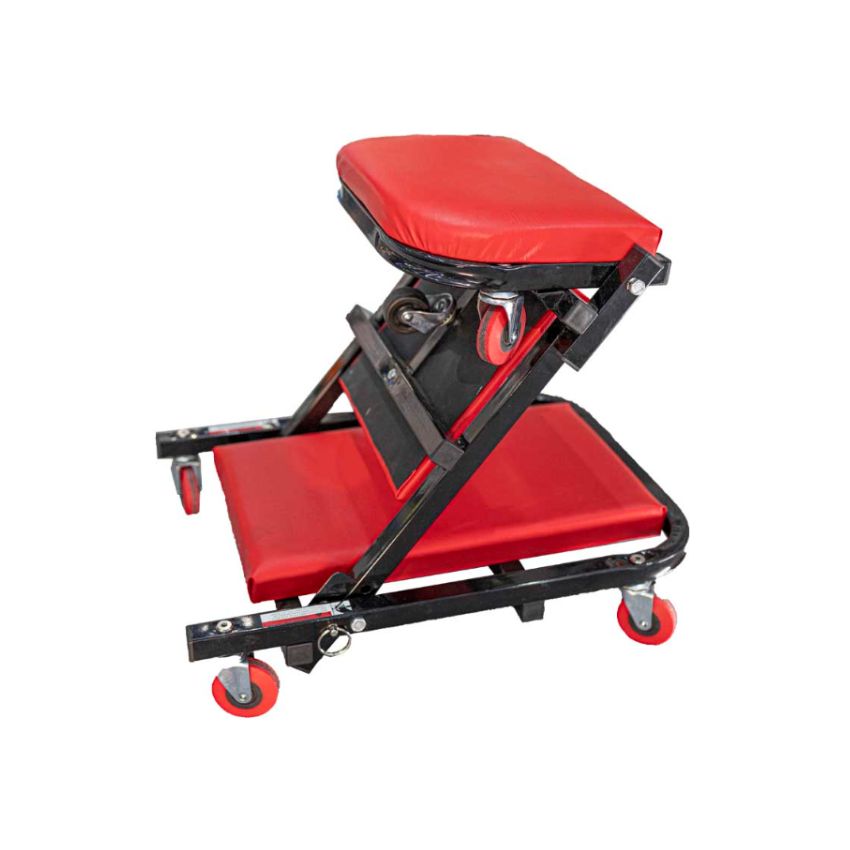 Tork Craft – Mechanic Creeper/Chair 2-in-1 Metal Frame Cushion 6 Wheel