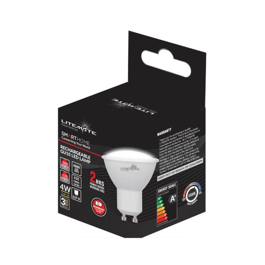 Litemate – Loadshedding Rechargeable 4W GU10 LED Lamp (Pack of 10)