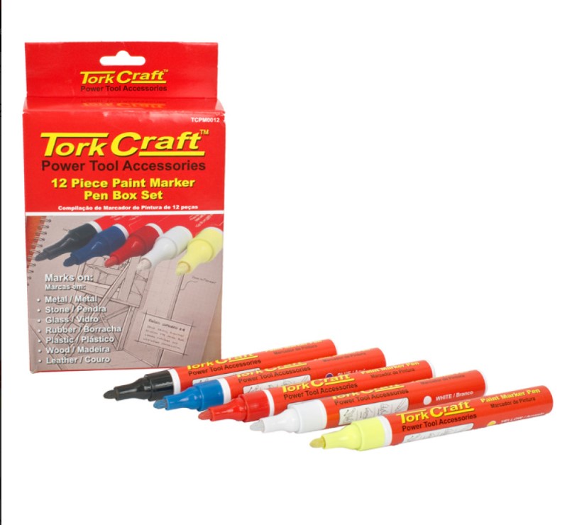 Tork Craft – 12 Piece Paint Marker Pen Box Set