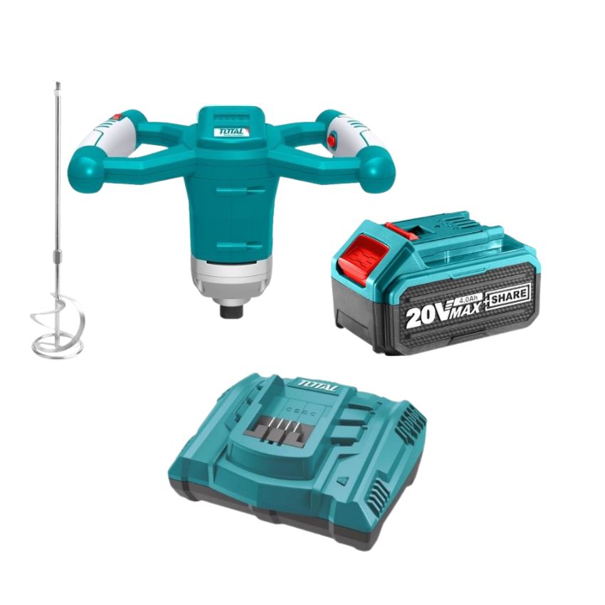 Total Tools – Mixer / Lithium-ion Paint Mixer 20V , 4.0Ah Battery & Charger