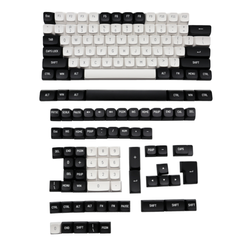 Redragon A132 PBT Double Shot 150 Pcs Keycap Set – Black/White