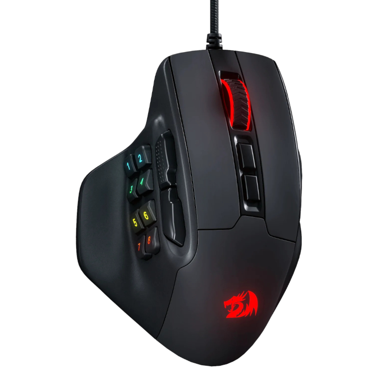 Redragon M811 AATROX MMO 6200DPI Ergonomic Gaming Mouse – Black