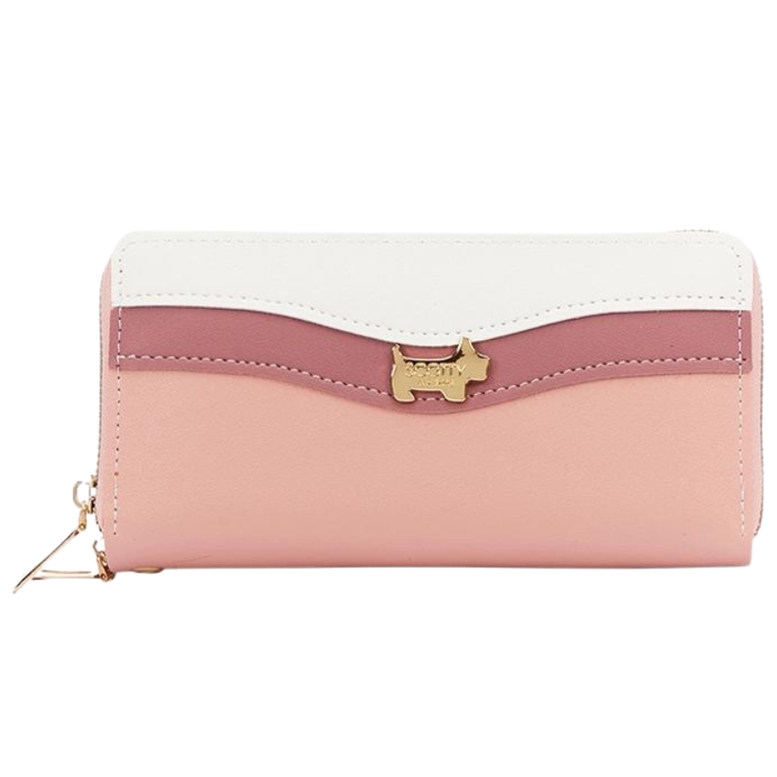 Scotty Bags – The Roberto – Double Zipper Purse – White Mink & Pink