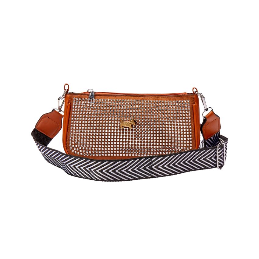 Scotty Bags & Co. – The Vegas – Fancy Strap Clutch & Crossbody (Tan)