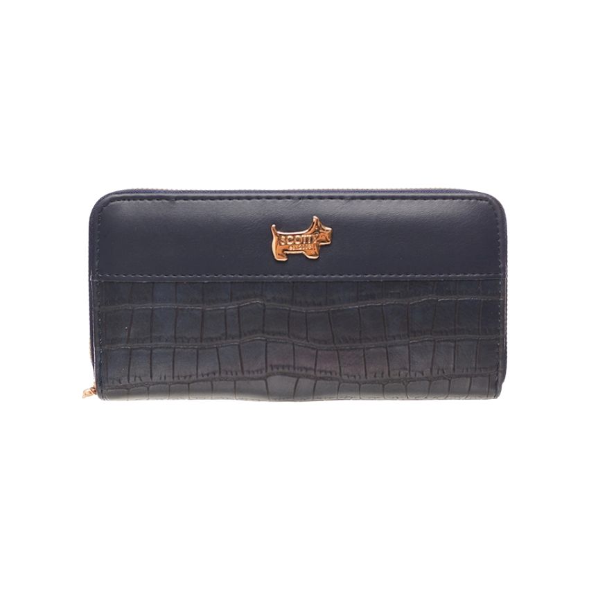 The Santorini – Crocodile Double Zipper Mobile Phone Purse (Navy)