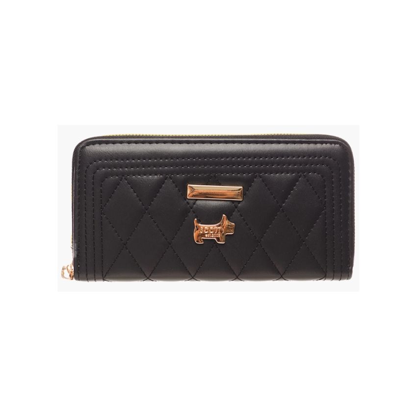 The Isabella – Quilted Double Zipper Mobile Phone Purse (Black)