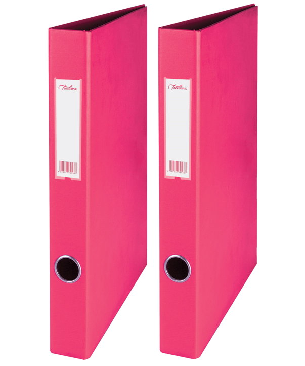Pack of 2 Treeline A4 2-Ring Ringbinders Ring Binder Files – Pink