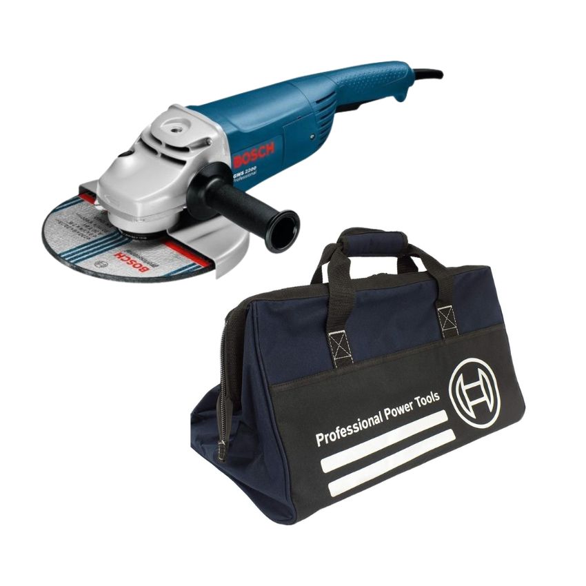Bosch – Angle Grinder GWS 2200-230 – (2200W) with Heavy Duty Tool Bag