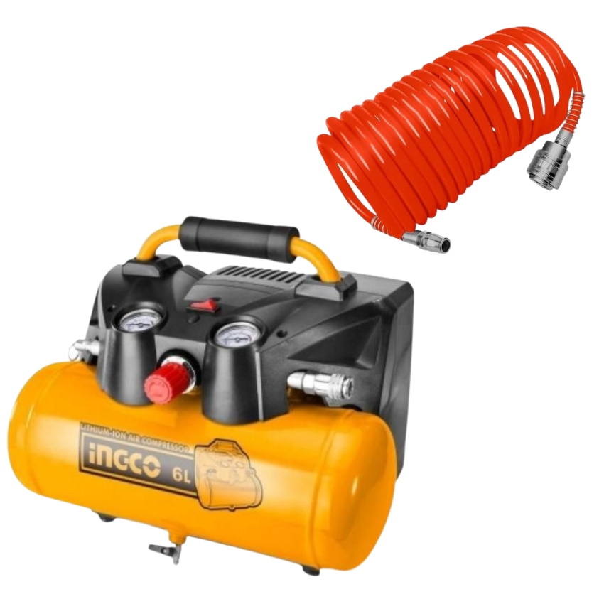 INGCO – Lithium-Ion Air Compressor – Unit Only & Air Hose – 10m