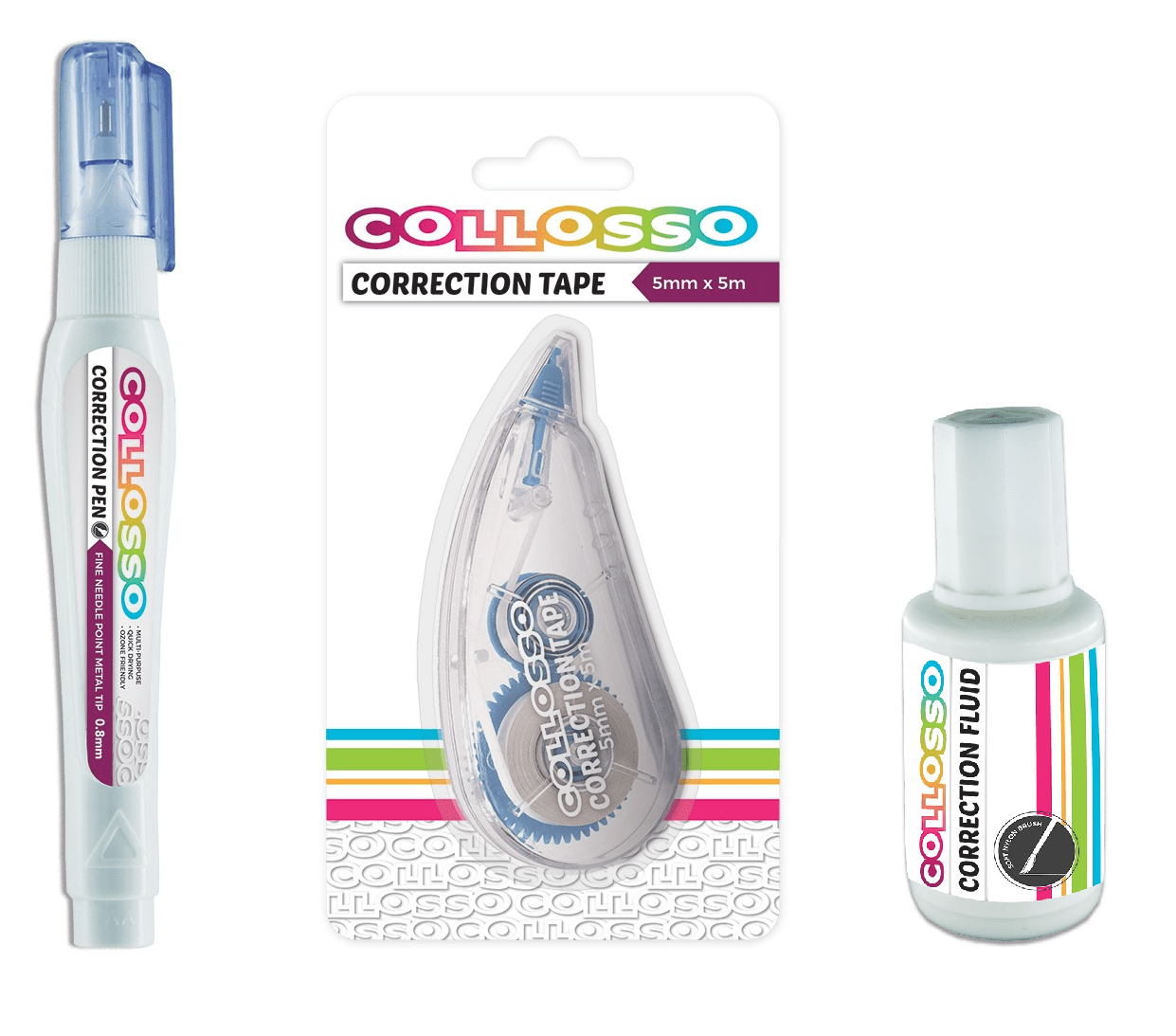 Collosso Correctton Bottle, Pen and Tape Combo