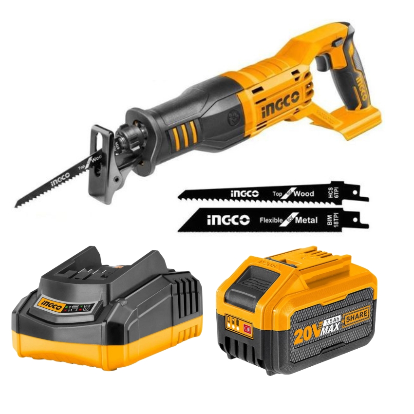 INGCO – Reciprocating Saw – 20V with Charger & Battery Pack – (7.5AH)