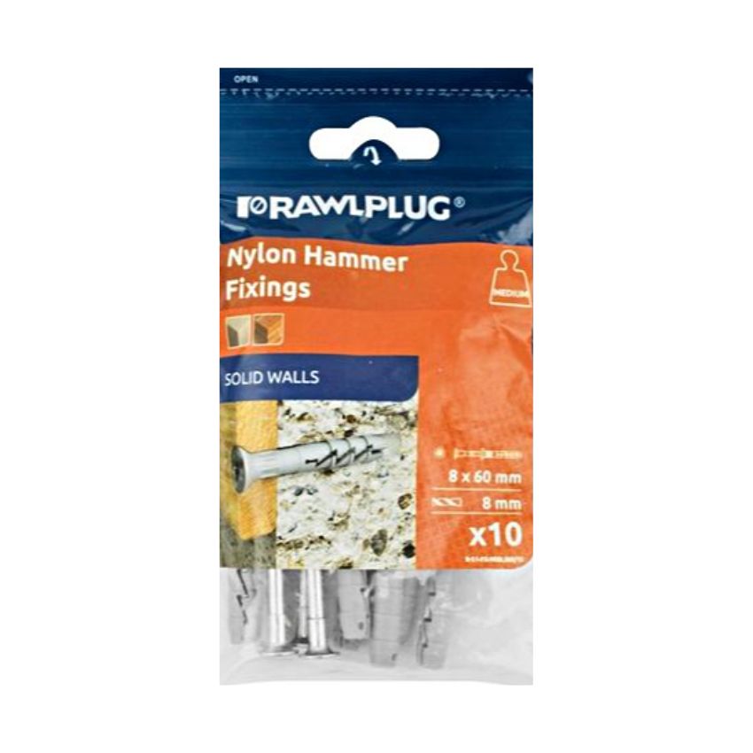 Rawlplug – Nylon Hammer Fixings – Pack of 10