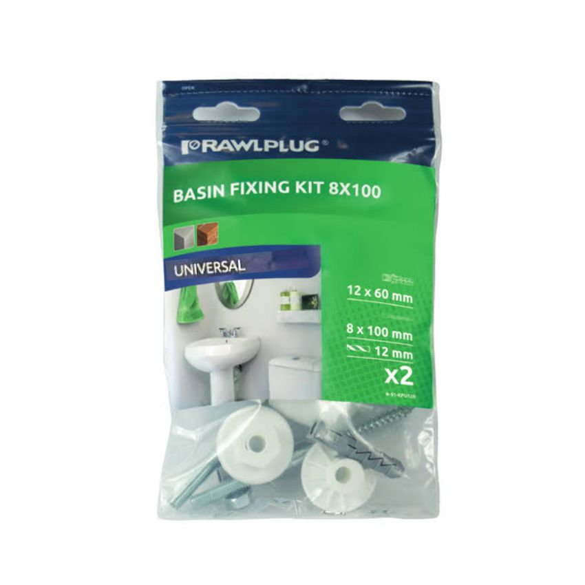 Rawlplug – Basin Fixing Kit Universal 8×100 – Pack of 2