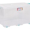 Contour Housewares – Clear Clip and Lock Storage Box with Wheels – 80L Contour Housewares – Clear Clip and Lock Storage Box with Wheels – 80L