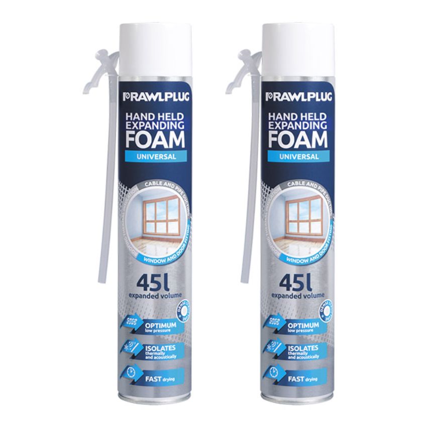 Rawlplug – Hand Held Expanding Polyurethane Foam – 750ml – Pack of 2