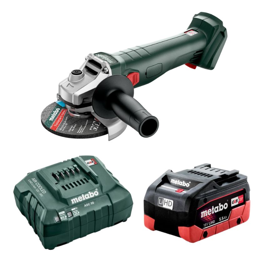 Metabo – Cordless Angle Grinder 18V with LiHD Battery 5.5Ah and Charger